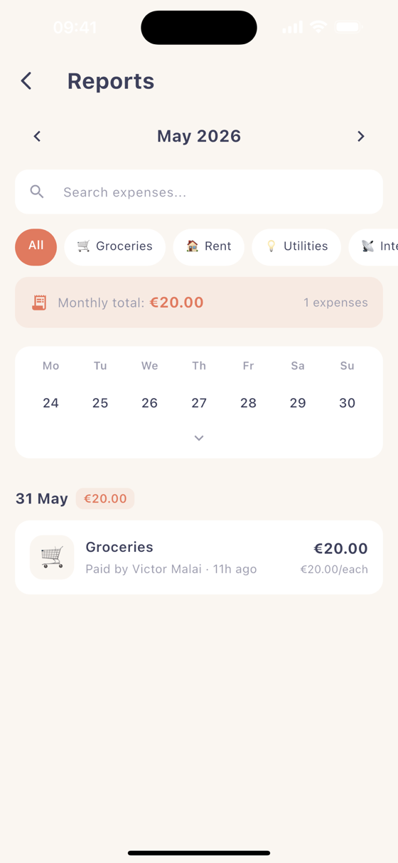 Spending reports and charts in HomeSplit